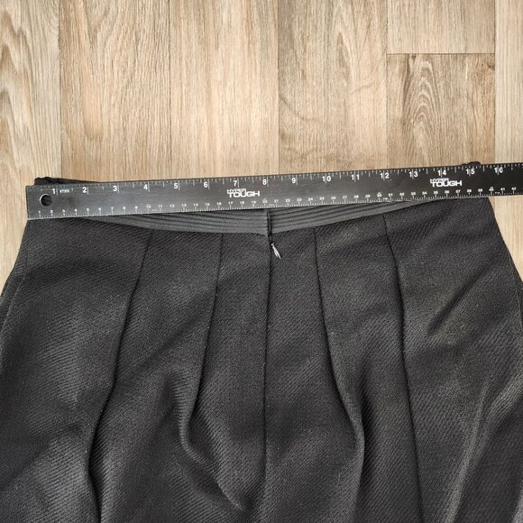 BCBGMAXAZRIA Runway Women's Size 10 Black Wool Pleated Silk Lined Mini Skirt - Picture 7 of 10